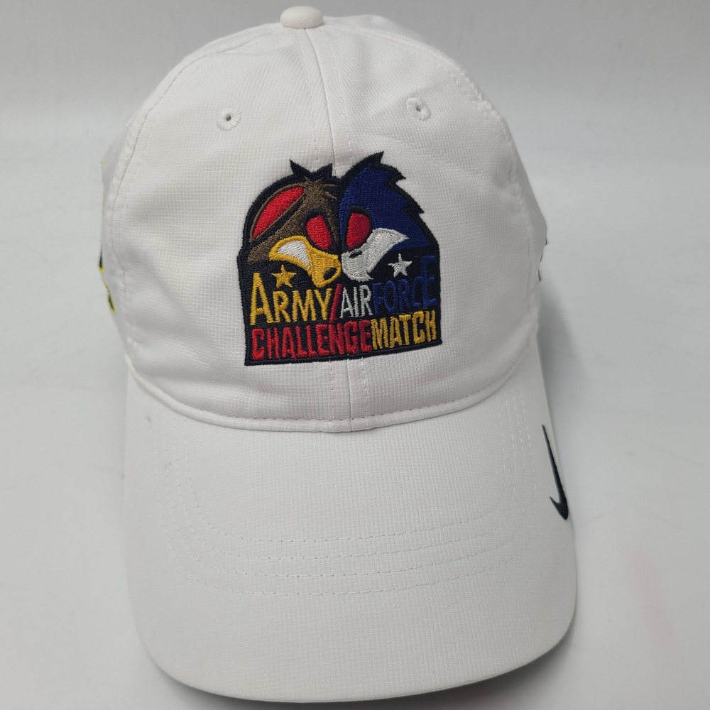 Nike Hat Adjustable White Army Air Force Challenge Match Logo Golf Military Men